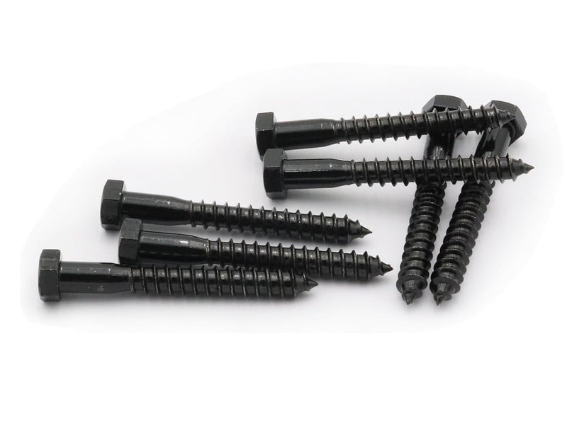 LBY 7pcs Lag Screws, 3/8" x 3" Hex Head Lag Screws Bolts (with Washers), Heavy-Duty Wood Screws for Decking & Structural Fastening, 304 Stainless Steel, (Black) - Image 4